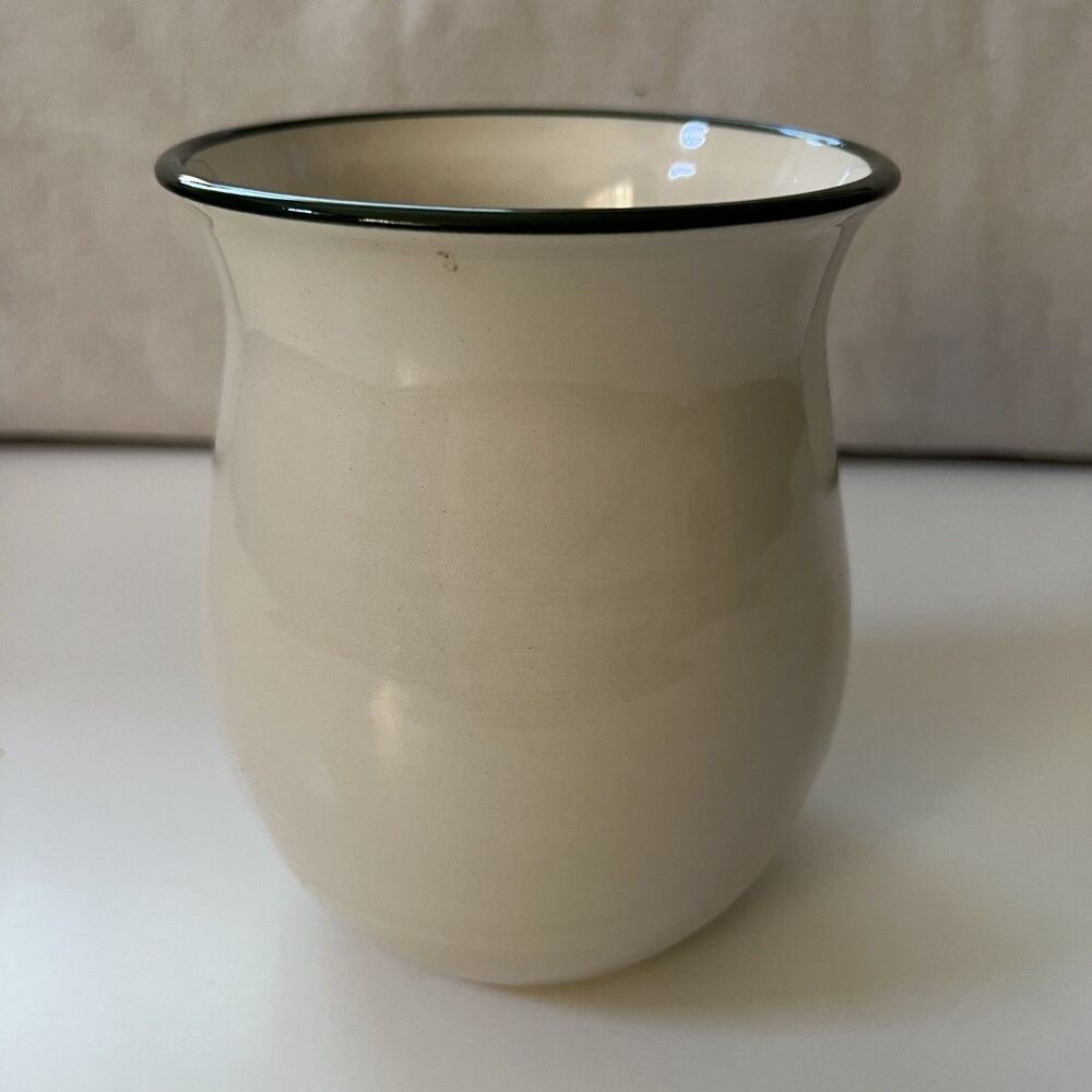 Hand Painted Ceramic Greek Canister Kitchen Utensil Holder Vase Branch & Olives - Picture 3 of 7